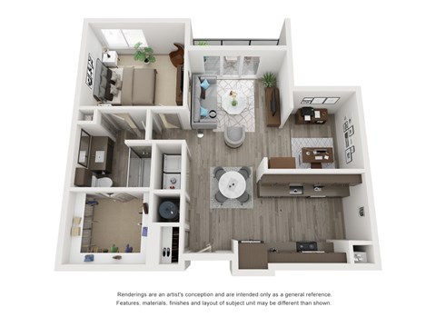 a 1 bedroom floorplan is shown with a bathroom and a living room
